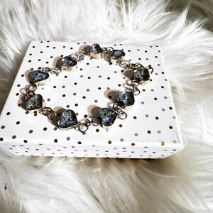 Heart Charm Bracelet with Blue Accents